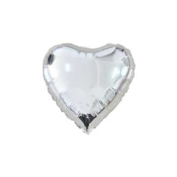 ჰელიუმით გაბერილი ფოლგირებული ბუშტი – ვერცხლისფერი გული