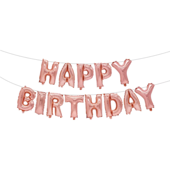 გასაბერი ბანერი Happy Birthday - გოლდენროუზი