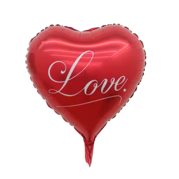 ჰელიუმით გაბერილი ფოლგირებული ბუშტი – წითელი გული Love